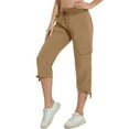 thumbnail image 3 of Save On Summer Womens Capris with Pockets Baggy Cargo Pants Drawstring Elastic Waist Capri Pants Adjustable Leg Pants Dressy Lightweight Ladies Capri for Hiking, 3 of 6