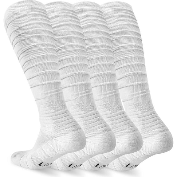 Scrunch Football Socks 2 Pack, Extra Long Padded Athletic Socks for Men & Women