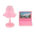 thumbnail image 2 of TISHITA 1 Pack Dollhouse Mini Laptop Scene Miniature Computer Table Lamp Set Simulation Pink, 2 of 6
