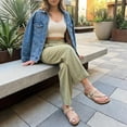 thumbnail image 6 of Cushionaire Libby Braided Cork Footbed Summer Sandals for Women with Adjustable Buckle and Arch Support, 6 of 28