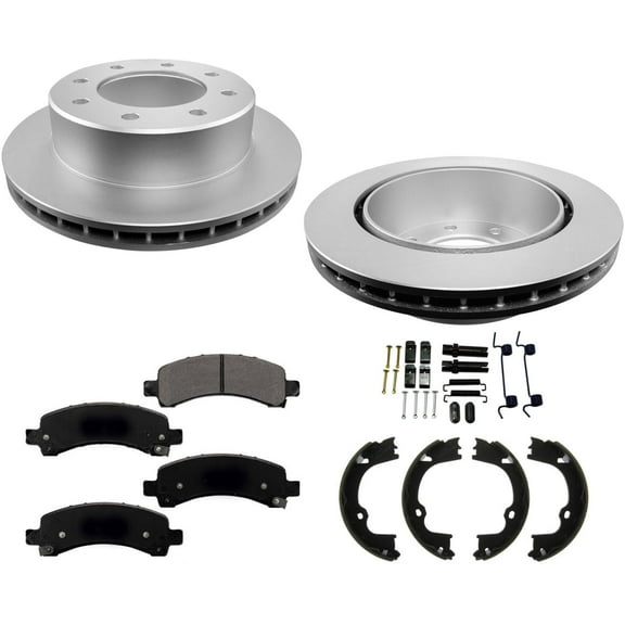 Rear GEO Fleet Duty Coated Disc Brake Rotors Pads For Express 2500 2021 2022