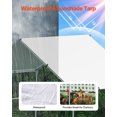 thumbnail image 5 of VEVOR Metal Chicken Coop, 9.8x26.2x6.5 ft Large Walk-in Chicken Runs with Cover, Spire Roof Hen House Enclosure with Security Lock, Outdoor Duck Rabbit Cage Poultry Pen for Backyard, Farm, Yard, 5 of 9