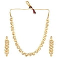 thumbnail image 1 of Efulgenz Bridal Set Faux Kundan Stone Crystal Choker Delicate Neckacle Set with Leaf Earrings Indian Wedding Jewelry for Women, 1 of 5