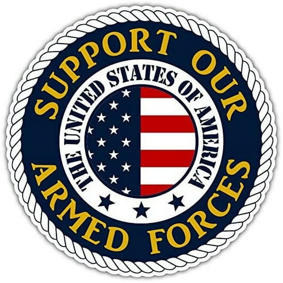 Support Our Armed Forces Support the Troops U.S.A Vinyl Bumper Sticker Decal 5"x 5"