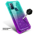 thumbnail image 3 of Nagebee For Motorola Moto G Power 2022 Phone Case with Built-In Screen Protector, Nagebee Full-Body Protective Shockproof Rugged Bumper Impact Resist Durable Phone Cover (GlitterAquaPurple), 3 of 6