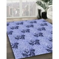 thumbnail image 2 of Ahgly Company Indoor Round Patterned Jeans Blue Area Rugs, 5' Round, 2 of 6