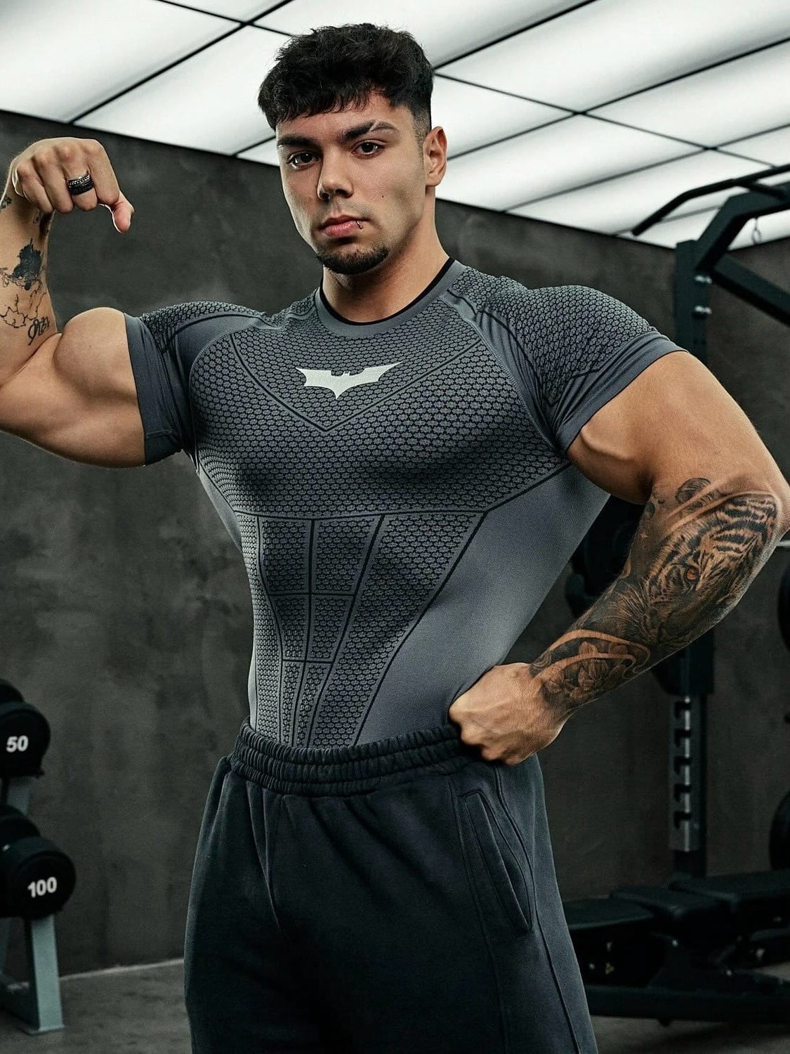 Men's Athletic Compression Short Sleeve Shirt, Breathable Quick Dry Gym Workout Top, Stretch Performance Sportswear for Gym and Sports