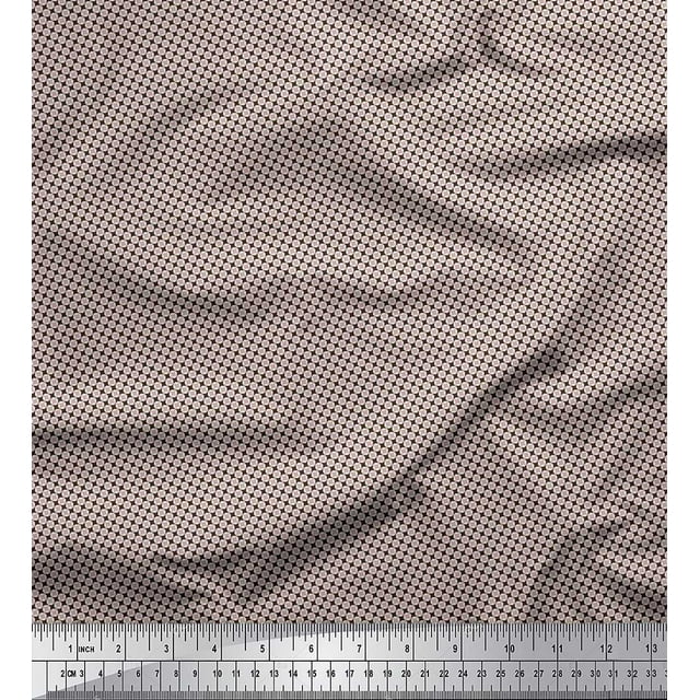 Soimoi Velvet Fabric Geometric Star Shirting Fabric Prints by Yard 58 Inch Wide