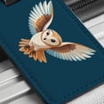 thumbnail image 6 of Barn Owl Bird Flying Faux Leather Travel Luggage Tag, 6 of 7