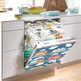 thumbnail image 2 of Yayeee Magnetic Dishwasher Cover for The Front Decoration Home Kitchen Machine Sticker Protector, Blue Cute Train Pattern, 2 of 6