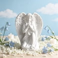 thumbnail image 4 of Set of 4 Resin Angel Statues, Praying and Hugging Cherub Figurines for Home Decor, White Tabletop Shelf Decoration Ornaments for Living Room Bedroom Nursery, Memorial Sympathy Gift, 4 of 6