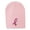 Pink, variant on Hot Pink Ribbon Breast Cancer Embroidered Short Beanie - Pink OSFM