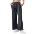 thumbnail image 2 of ClodeEU Women's Stretch High Waist Wide Leg Pants,Comfort Soft Loose Sweatpants With Pockets Gray,Womens Plus M, 2 of 5