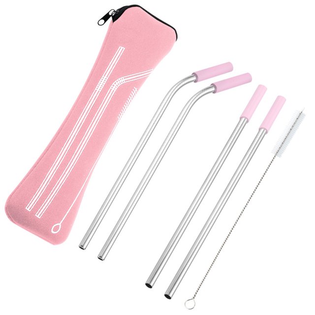 Injueey Stainless Steel Straws Reusable Metal Straw Straight Sucking Bendable Tool Tube Kitchen for Camping Hiking Outdoor Cocina y Comedor No. 4