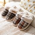 thumbnail image 4 of Zapatillas de algodón para mujer, pantuflas peludas cálidas para el hogar, para uso exterior, antideslizantes, para interiores, medio deslizamiento, invierno, 2024, 4 of 5