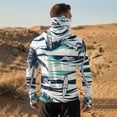 thumbnail image 5 of GrmtClth Sun Shirts for Men with Hood Long Sleeve Sun Protection Shirt Fishing Hiking Swimming Running Camo Rash Guard Lightweight Moisture Wicking Shirts SPF UV Hoodie with Face Mask Dark Blue 4XL, 5 of 6