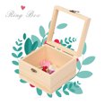 thumbnail image 1 of Caja de anillos Caja de madera para almacenamiento de joyas de regalo 20*20 cm, 1 of 8