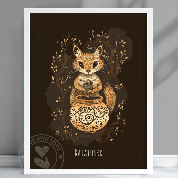 Ratatoskr Poster, Ratatoskr Messenger Of Chaos, Ratatoskr, Norse Mythology, Mythology Poster, Nordic Creatures - #Rataroskr Wall Art, Modern Wall Decor, 8x12 UNFRAMED