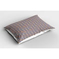 thumbnail image 2 of Ambesonne Aztec Pillow Sham 2 Pack, Classic Medieval Motif, 26"x20", Apricot Red Sky Blue, 2 of 3