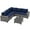 Navy Blue, variant on JOIVI 6-Piece Patio Furniture Set, Rattan Outdoor Conversation Set with Coffee Table, Wicker Sectional Sofa Set with Wide Armrest for Yard, Background, Gray