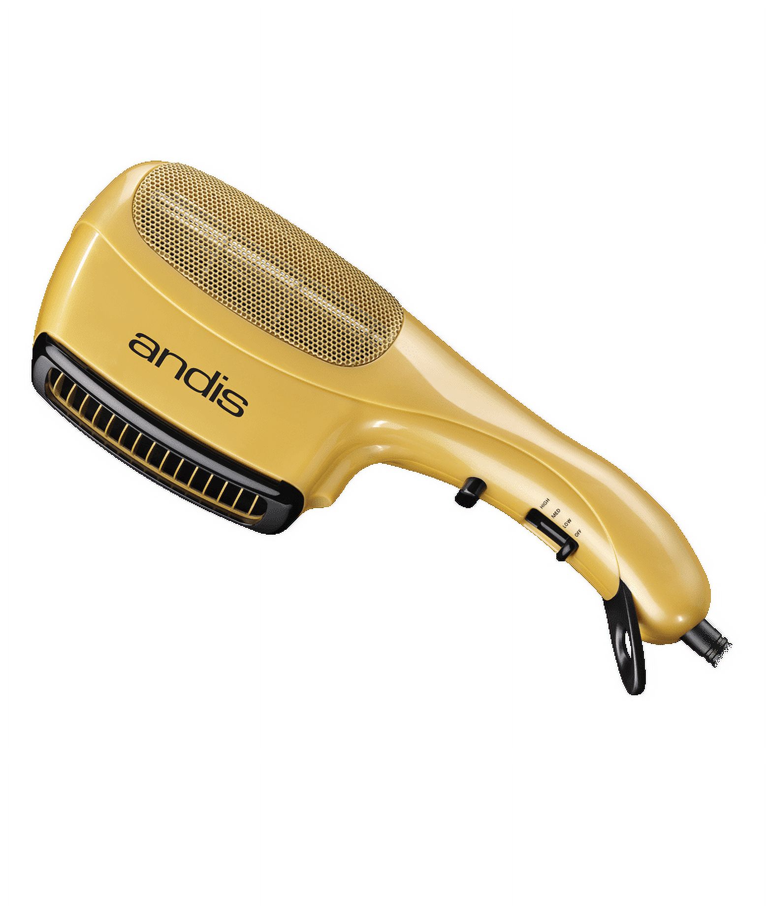 Andis Ceramic Ionic Hair Dryer with Bristle Brush, Fine-Tooth & Wide-Tooth Pick, 1875 Watts, Yellow - image 2 of 8