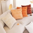 thumbnail image 3 of Lomyolo Pumpkin Fall Pillowcase Set of 2- 18x18Inch Soft Fluffy Rust Throw Pillow Covers for Couch, Sofa, Bed - Halloween Thanksgiving Autumn Farmhouse Home Decorative Cushion Covers-Orange, 3 of 6
