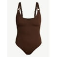 thumbnail image 5 of Time and Tru Women's and Women’s Plus Crinkle Plunge One-Piece Swimsuit, Sizes XS-3X, 5 of 5