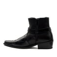 thumbnail image 3 of Jazamé Men's Leather Lined Motorcycle Flame Design Western Cowboy Boots, Black, 9, 3 of 3