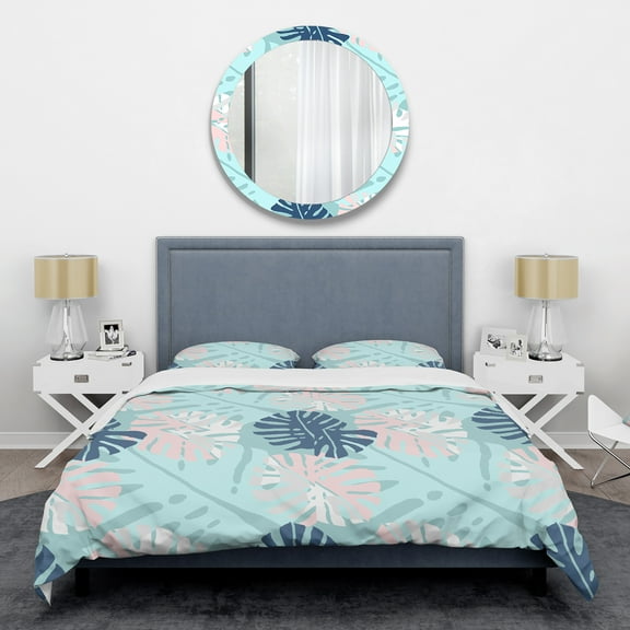 Designart 'Retro Floral Pattern II' Mid-Century Modern Duvet Cover Set