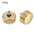 thumbnail image 3 of Uxcell 2Pack 6x7mm Watch Crown Parts, Stainless Steel Flat Head Long Stem Watch Crown 2mm ID Gold Tone, 3 of 6