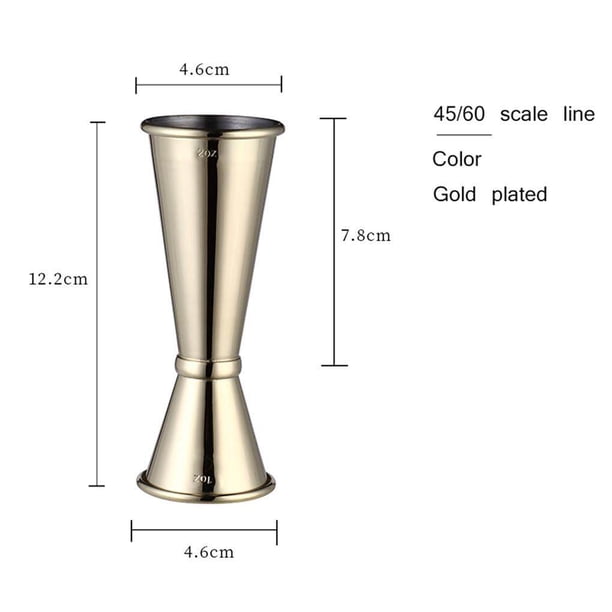Naiovety Jigger de barra de cóctel, Jigger de diseño japonés de acero inoxidable, taza medidora de doble espíritu para Bar en casa, accesorios para Barra de herramientas Numero 3 Naiovety HA028391-03