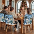 thumbnail image 5 of Blue Snowman Chair Covers Set of 6 Christmas Winter Wreath Snowflake Xmas Chair Back Covers Stretch Removable Washable Slipcovers Protector for Dining Room Kitchen Party Decor, 5 of 5