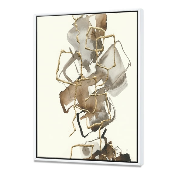 Designart ' Gold Glam Squares III ' Modern & Contemporary Framed Canvas