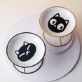thumbnail image 4 of LYMAYTER Elevated Ceramic Bowl Set -Vomit Cervical Vertebrae Indoor Cats Small Pets Colorful Patterns Pet Supplies, 4 of 7