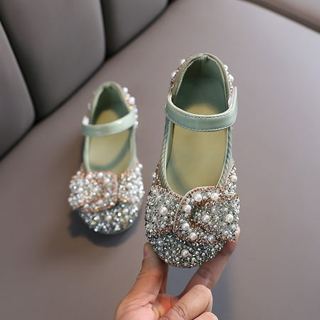 

Toddler Kids Baby Girls Crystal Bling Sequins Single Princess Shoes Sandals