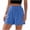 Blue, variant on High Waist Sweat Shorts for Women Comfy Ribbed Lyocell for Casual Athletic Jersey with Pockets