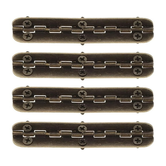 4Pcs Antique Hinges Long Oval Jewelry Chest Wood Boxes Flat Hinges Retro Furniture Hardware Cabinet Door Hinge Accessory