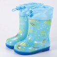thumbnail image 1 of Botas de lluvia para niños, zapatos de agua antideslizantes de mano con boca elástica, diseño de dibujos animados, zapatos de lluvia para bebés Unisex, nuevo modelo transfronterizo, 1 of 5