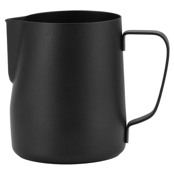 Jarra para espumar leche, estilo japonés, de acero inoxidable 304, para café, bar o casa (600 ml, color negro)
