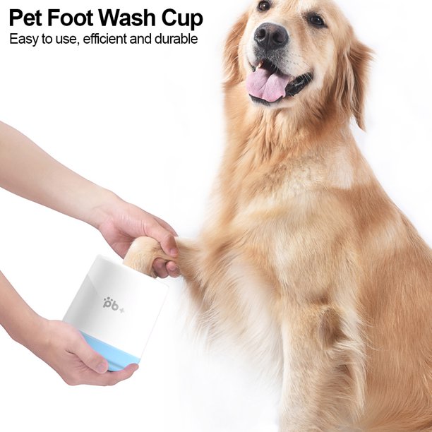 Vaso Limpiador De Patas De Perro Paw Clean Brush Soft Puppy Paw Wash 360 Regalos para mascotas para dueños de perros (Azul S)