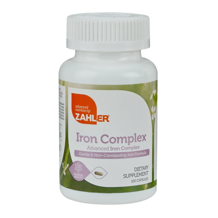 Zahlers Iron Complex, Complete Blood Building Iron Supplement with Ferrochel, Easy on the Stomach Iron Pills with Vitamin C, Optimal Absorption, Kosher Certified Iron Vitamins, 100 (Best Iron Pills To Take For Anemia)