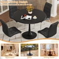 thumbnail image 3 of 5-Piece Dining Table Set, 31.5" Round Tulip Pedestal Dining Table and 4 Ergonomically Designed PU Chairs, Dining Table Set for Kitchen, Living Room, Office, 3 of 7