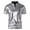 Silver, variant on Stand Collar V-Neck Short Sleeve Summer T-shirt Men Shiny Bright Color Clubwear Top Streetwear