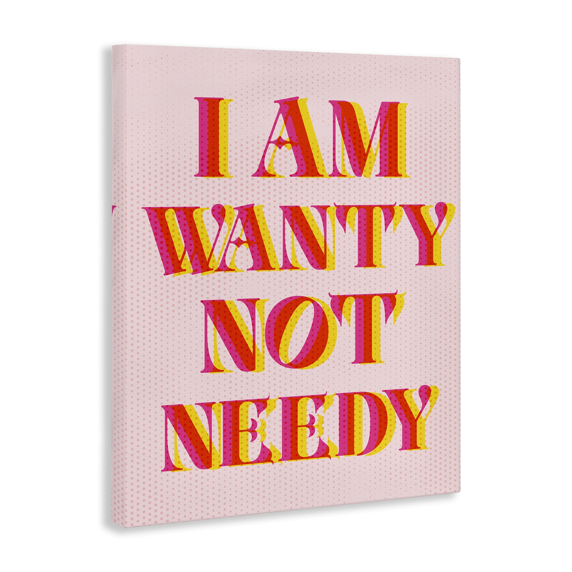 Stupell Industries Wanty Not Needy Text & Numbers Painting Wrapped Canvas Art Print Wall Art, 16 x 20