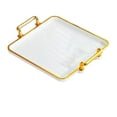 thumbnail image 3 of Bandeja para servir con asas Strade Fareast Limited decorativa multifuncional con borde dorado, 3 of 8