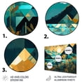 thumbnail image 3 of Designart "Symmetrical Landscapes in Teal and Turquoise" City Geometric Metal Wall Art, 3 of 5