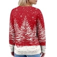 thumbnail image 4 of Women's Fashion Long Sleeve Christmas Snowman Snowflake Print Jacket Cardigan for Holiday Party and Casual Daily Wear,Vermilion,S, 4 of 4