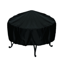 AUQ Fireplace Cover,Waterproof And Sunscreen Fire Pit Cover Round,UV Resistant Firepit Covers Round black