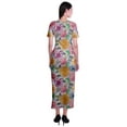 thumbnail image 3 of Moomaya Long Bodycon Maxi Dress For Womens Short&nbsp;Sleeve V neck Printed Jersey T-shirt Dress, 3 of 6