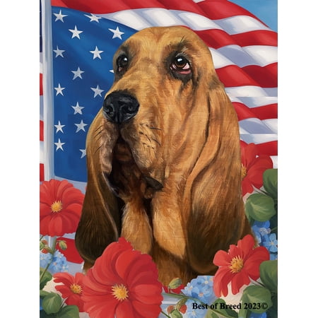 Bloodhound - Best of Breed All-American Patriotic I House Flag